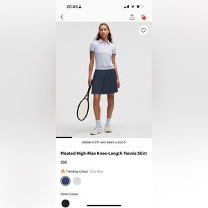 LULULEMON Pleated High-Rise Knee-Length Tennis Skirt XS CLBL